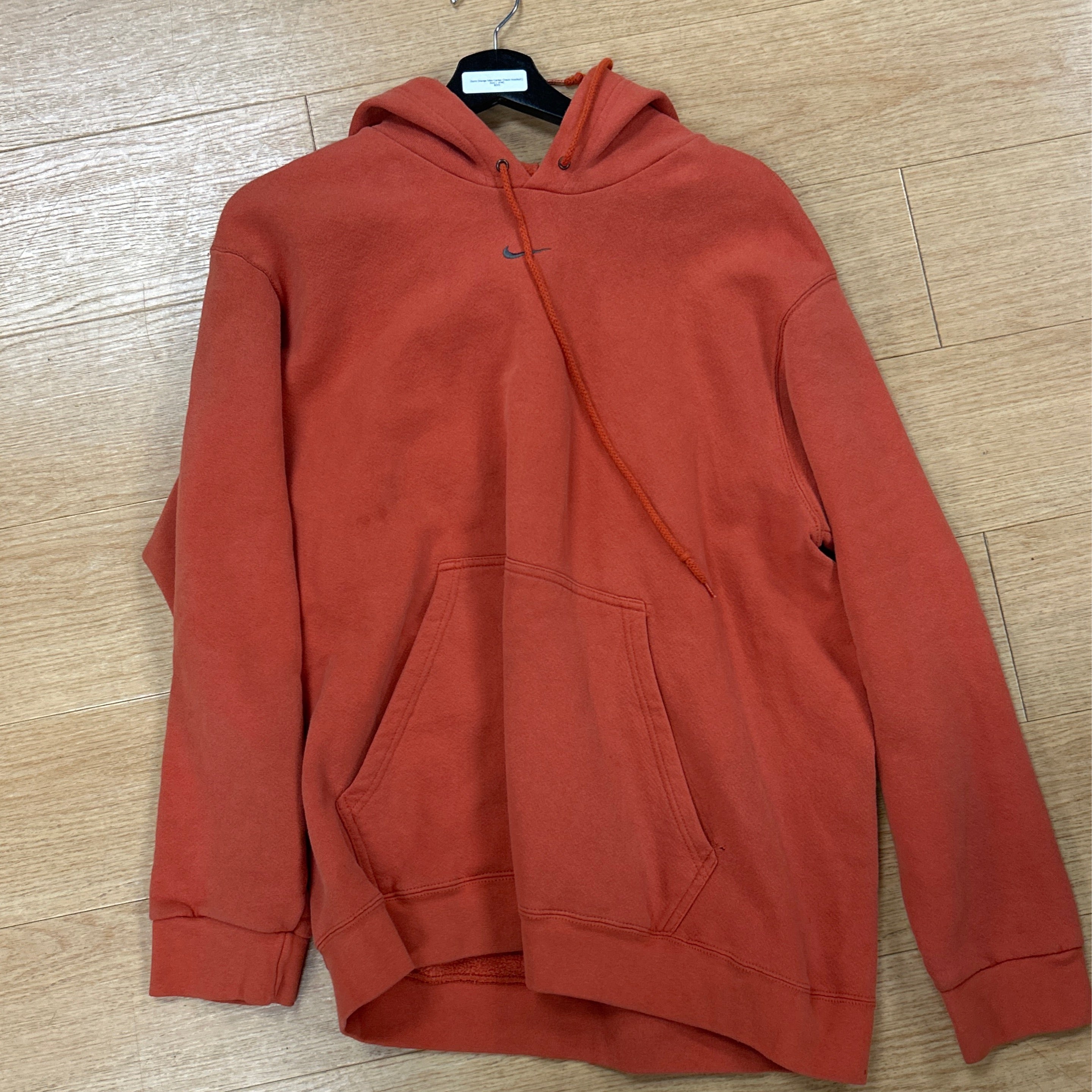 Burnt Orange Nike Center Check Hoodie SZ L (C)